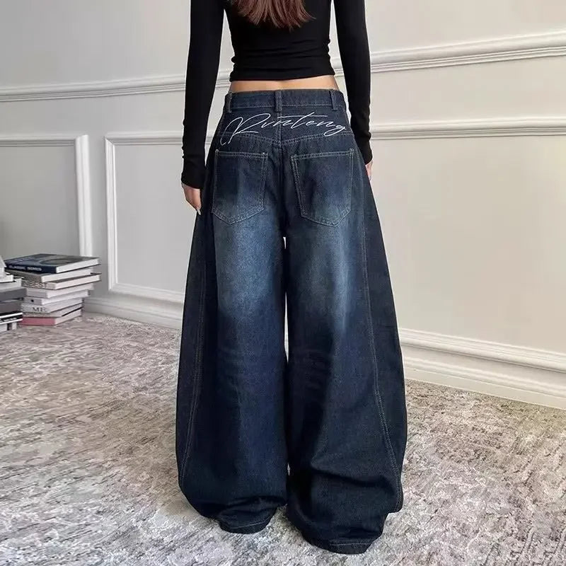 High Waist Wide Leg Denim Jeans