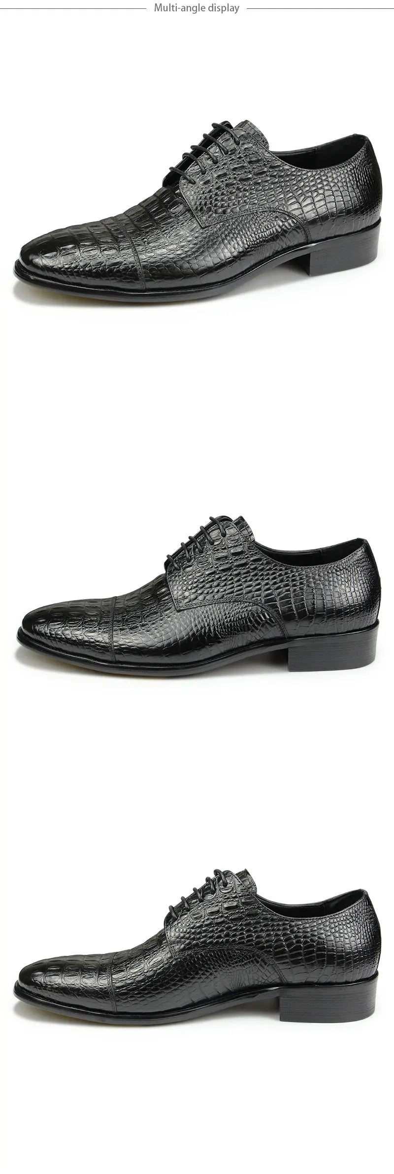 Luxury Crocodile Pattern Genuine Leather Shoes Handmade Men's Vintage Casual Leather Shoes Custom Pointed Toe Oxford Dress Shoe