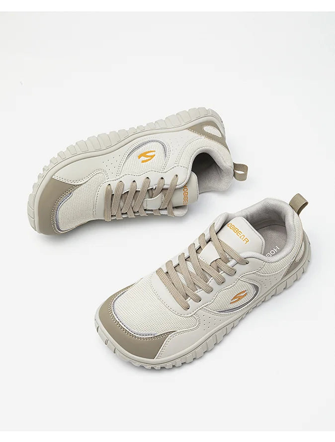 Unisex Wide Toe Sneakers Comfortable Walking Shoes Lace Up Outdoor Travel Breathable Sneakers