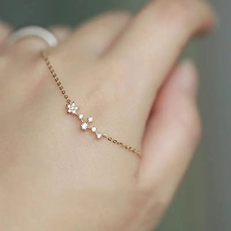 S925 Sterling Silver XINGX necklace Women's Design Fine Five-Pointed Star Plated 14k golden clavicle chain