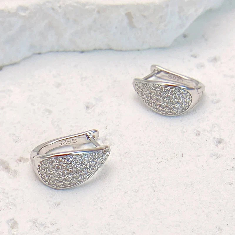 Full D Color Moissanite Earrings 925 Sterling Silver for Women Lab Diamond Plated White Gold Earrings Wedding Jewelry