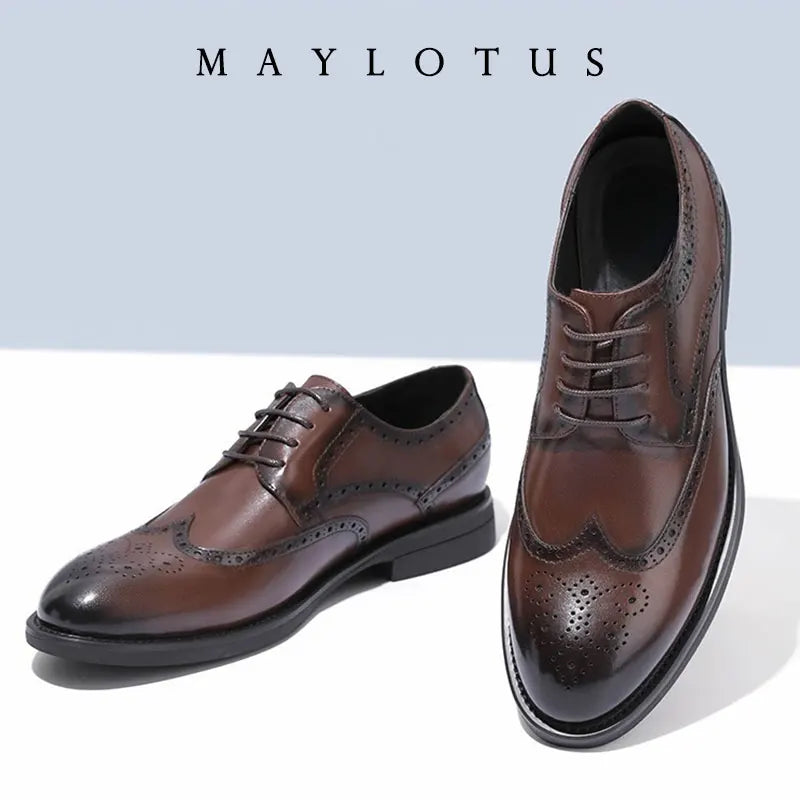 British Style Shoes PU Leather Business Formal Lace Up Oxfords Footwear Loafers Breathable Comfort Wedding Shoes