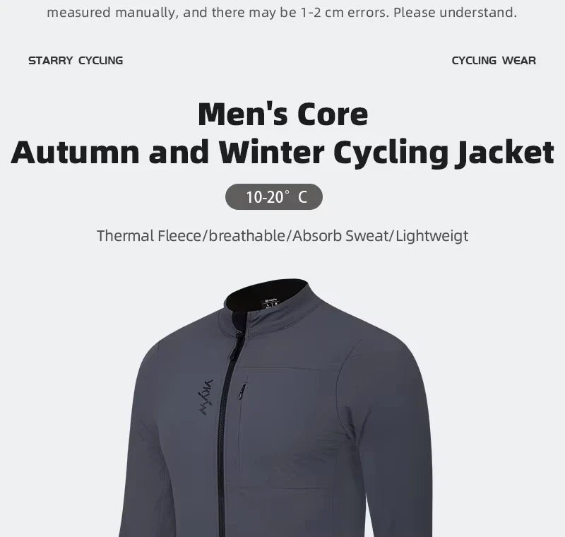 Waterproof Windproof Men Long Sleeve Cycling Jacket Thermal Fleece Bicycle Windbreaker Coat Road Bike Cycling Clothing Top