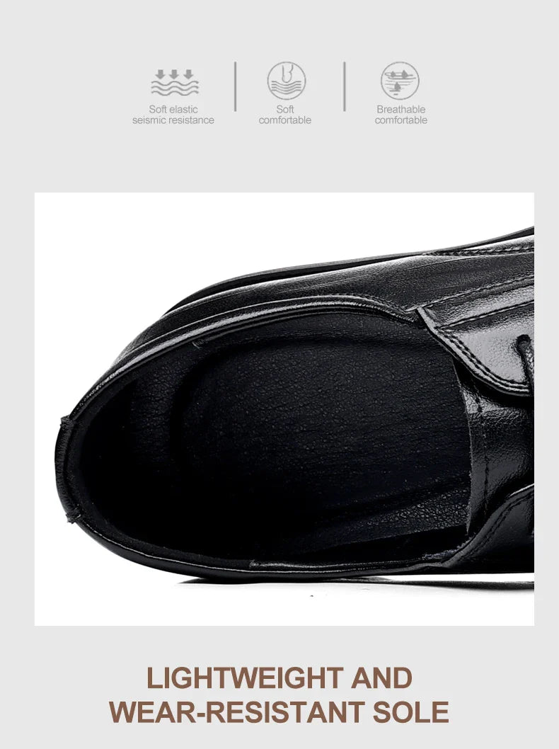 3/6/8 CM Elevator Shoes Men Dress Shoes Black Soft Leather Men Heighten Formal Shoes Casual Business Men Oxfords Suit Shoes
