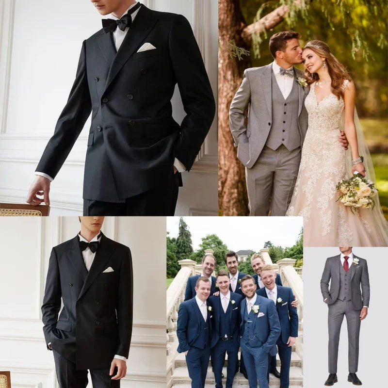 Elegant Double-breasted Men's Suit