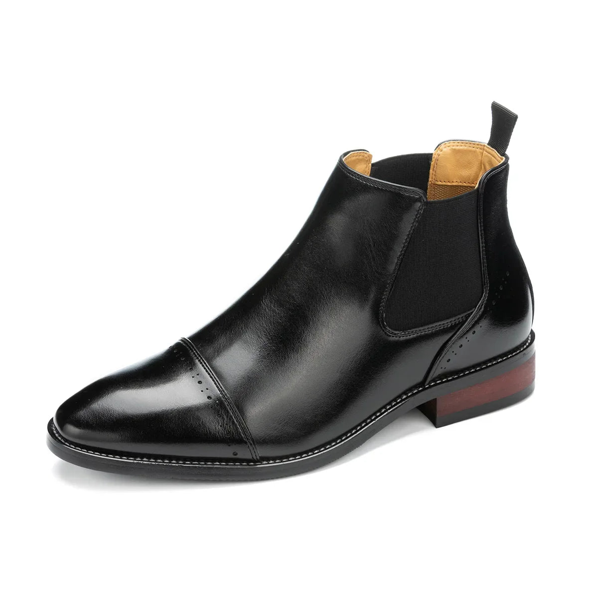 2025 Retro Men's Solid Color Pointed Business  Boot  Comfortable Wedding  Party Shoe Breathable  And  Anti-Slip Ankle Boots
