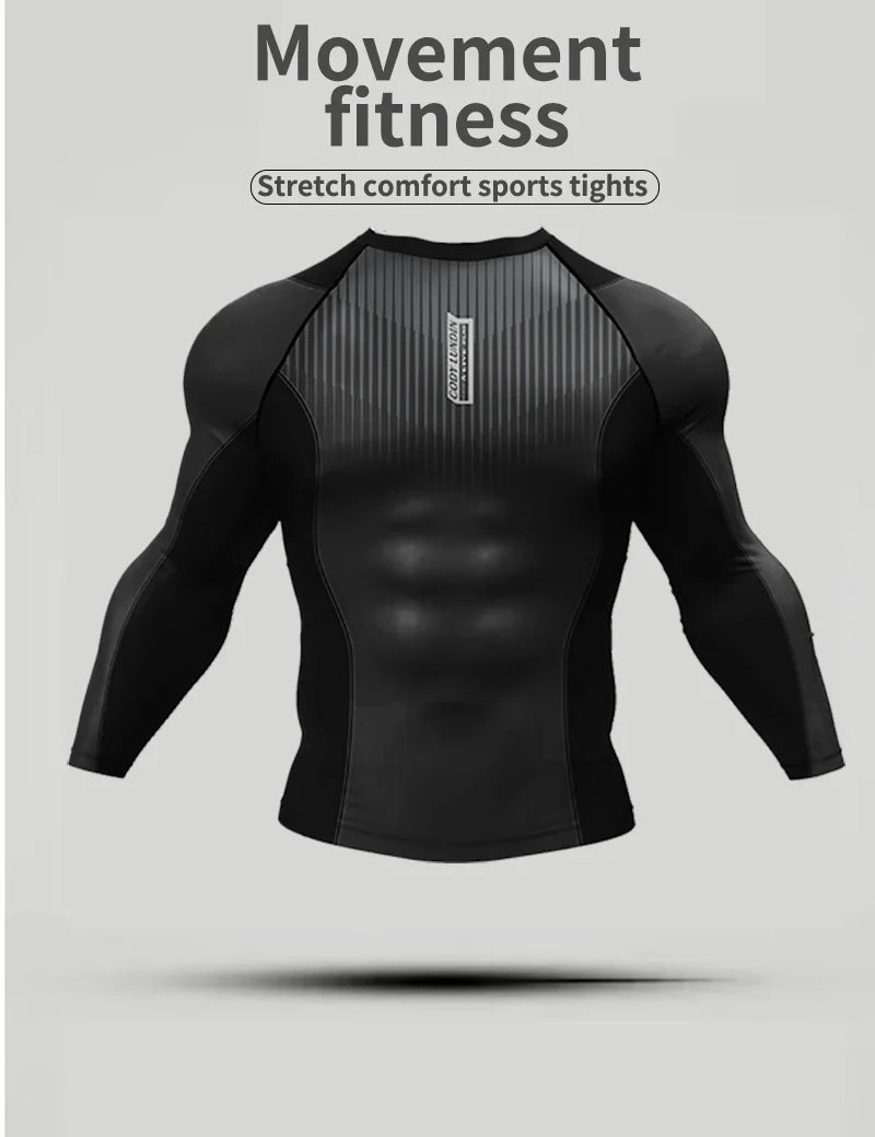 New UPF 50+ Rashguard Men's Surfing T-Shirt Quick Dry UV Protection Breathable Long Sleeve Beach Surf Wear Fitness Running Shirt