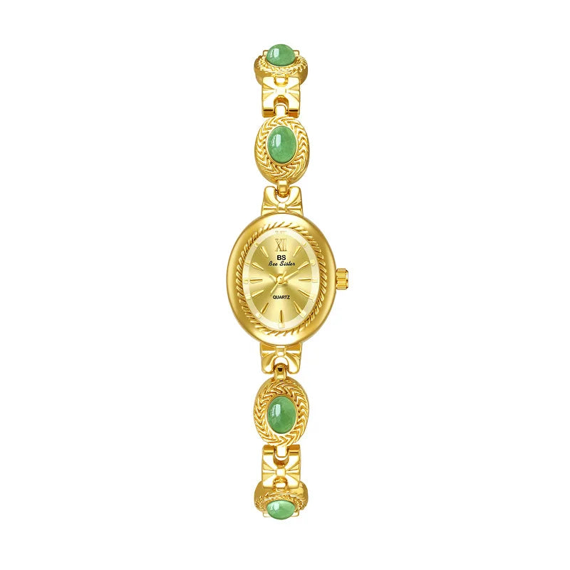 Oval Gold Women Watches Luxury Brand Dress Casual Quartz Small Dial Ladies Wrist Watches Rhinestone Gold Watches for Women 2025