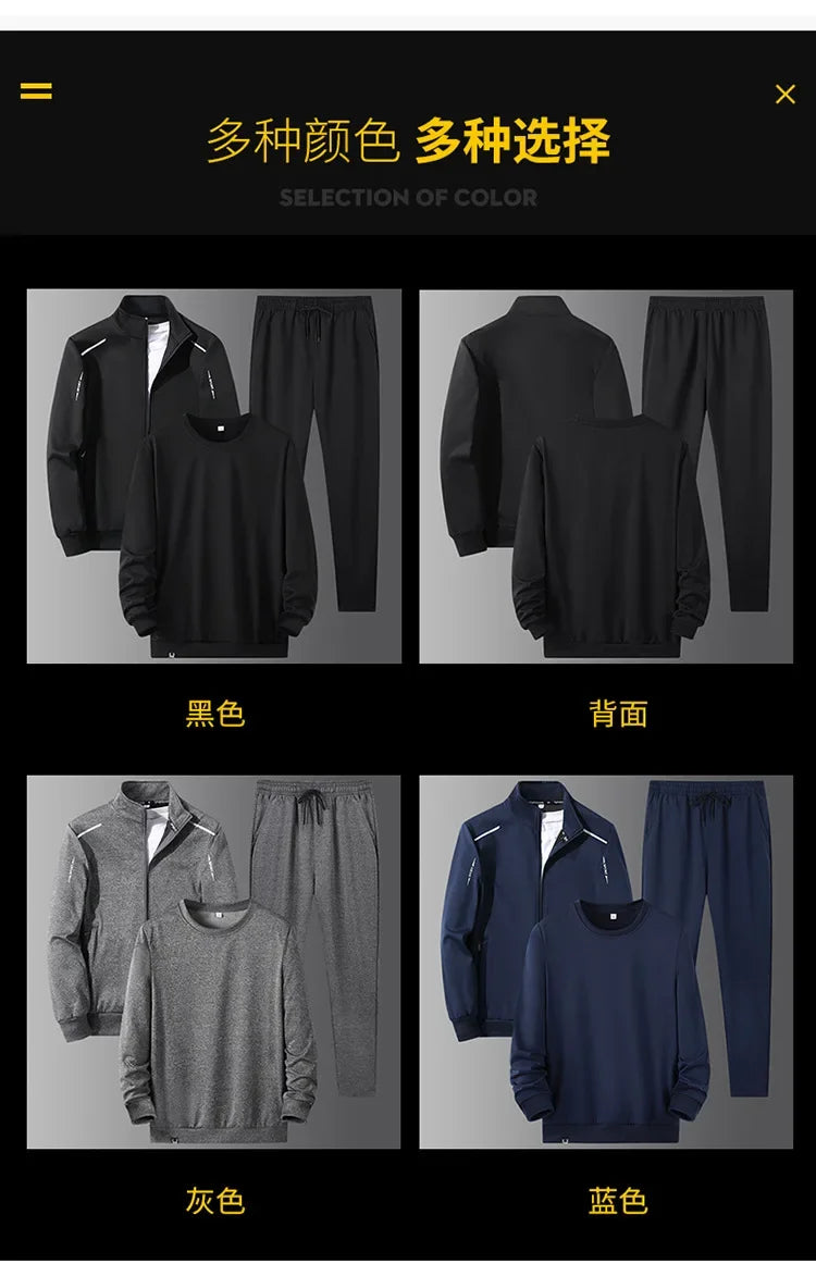 8XL Men's Tracksuits Unisex Jogging Suit Fashion Brand 3 Pieces Set Tracksuit Mens Spring Autumn Fashion Hoodies Sweatpants