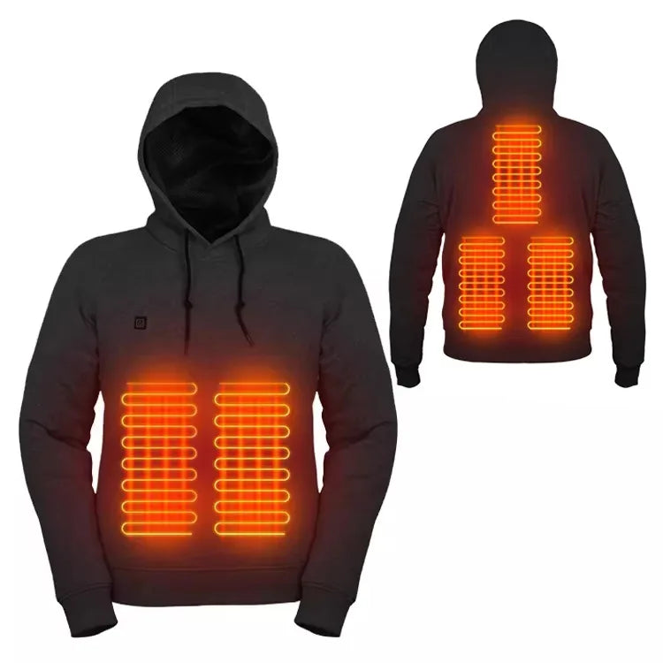 Self Heated Jacket Men Women Sweatshirts Hoodies 17 Areas USB Heated Clothing Winter Thermal Skiing Camping Hiking Sweatshirts
