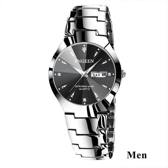 Relogio Feminino Couple Watch Men Quartz watch for Lovers Luxury Womens wristwatch Stainless Steel Waterproof