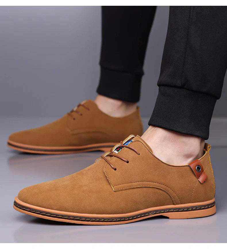 Men's Casual Business Leather Shoes Men Fashion Lace-up Derby Shoe Mens Light Comfortable Outdoor Driving Flats