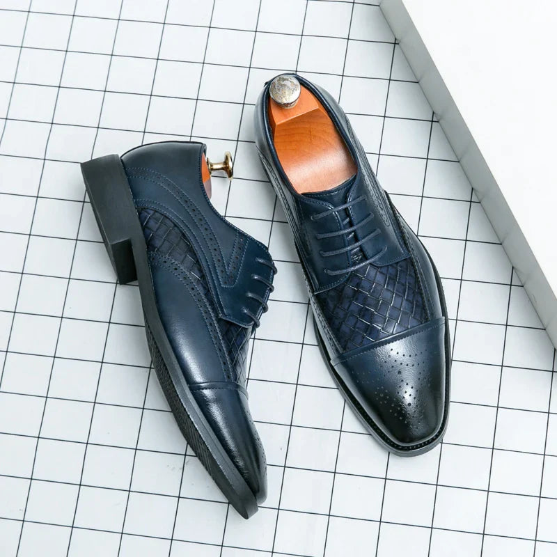 Lace-Up Men's Dress Shoes – Formal Leather Office Footwear for Business and Events