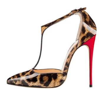 New T-shaped hollow high heels with toe caps, sandals with thin heels and pointed hollow out sexy shallow mouth single shoes