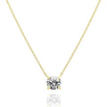 14K Gold Filled Solitaire 4mm/5mm Moissanite Pendant Necklace D Color Sparkling Classic Lab Diamond Necklaces For Women