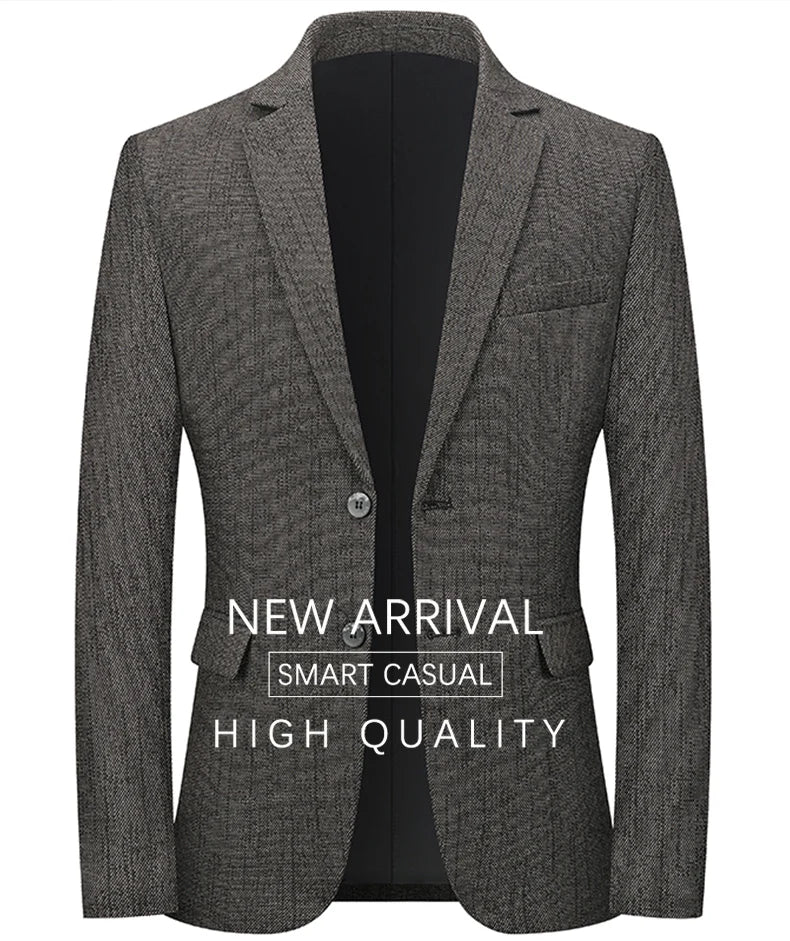 BROWON Brand Spring Autumn Forml Blazers for Men Slim Fit Two Button Fly Mens Suits Luxury Designer Wedding Coat Over Size