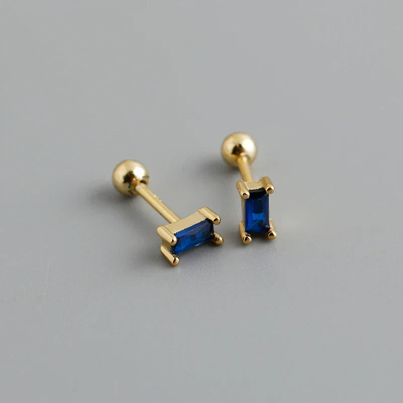 925 Sterling Silver Fashion Korean Petal Screw Bead Stud Earrings for Women Charm Ear Bone Piercing Jewelry Accessories