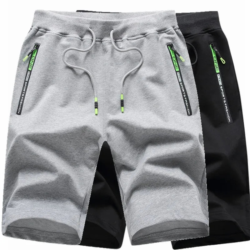 Men Summer Knit Cotton Knee Length Shorts Men Loose Sports Casual Pants Men Plus Size Breathable Lightweight Five Point Trousers