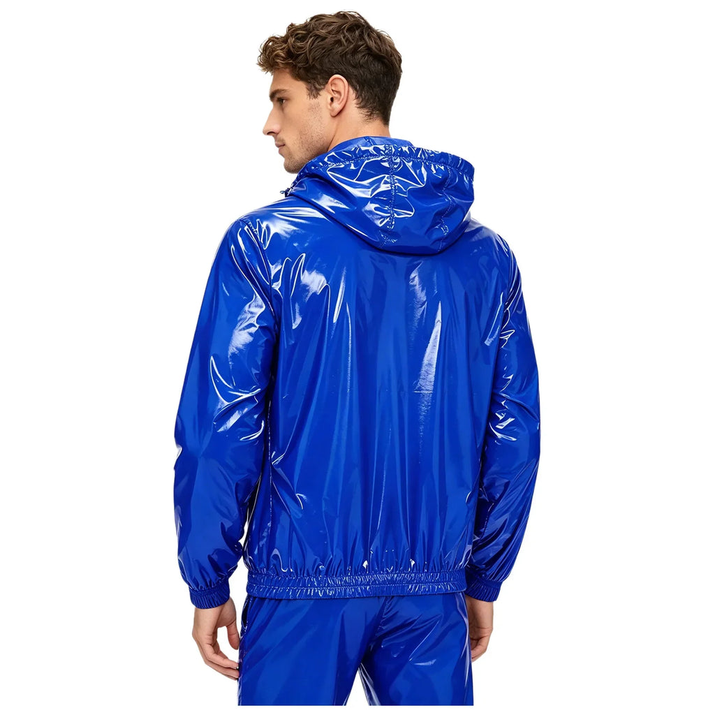 Mens Waterproof Hooded Jacket Tops Breathable Raincoat Waterproof Windproof Outdoor Biking Fishing Jacket Hood Outerwear
