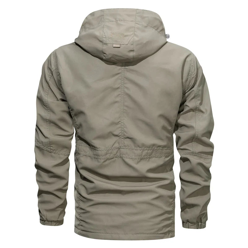 Men’s hooded outdoor windbreaker jacket, windproof casual coat, spring autumn camping, M–XXL