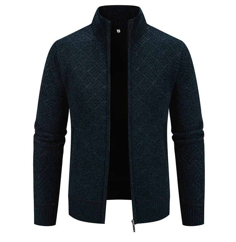 Mens Thickened Cardigan Full Zipper Fleeced Sweaters Knit Jackets Hooded Sweater Coat Autumn Winter Padded Clothes