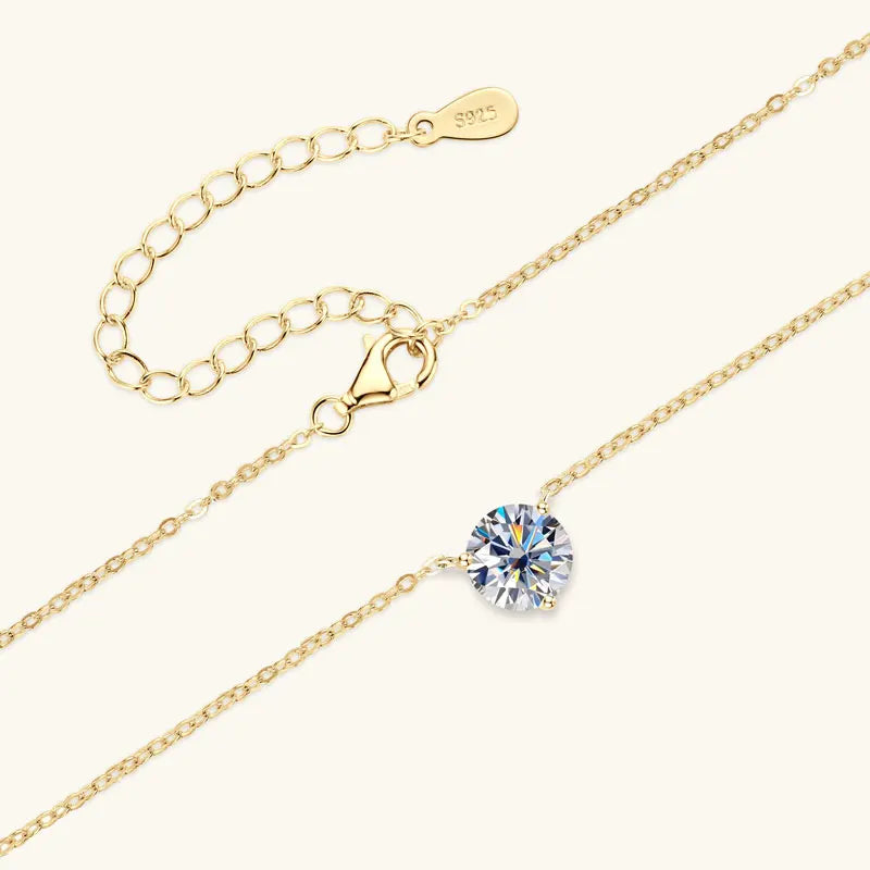 1CT 1.5CT 2CT Moissanite Pendant Necklace s925 Sterling Silver Certified Solitaire Drop Necklaces For Women Jewelry Gift
