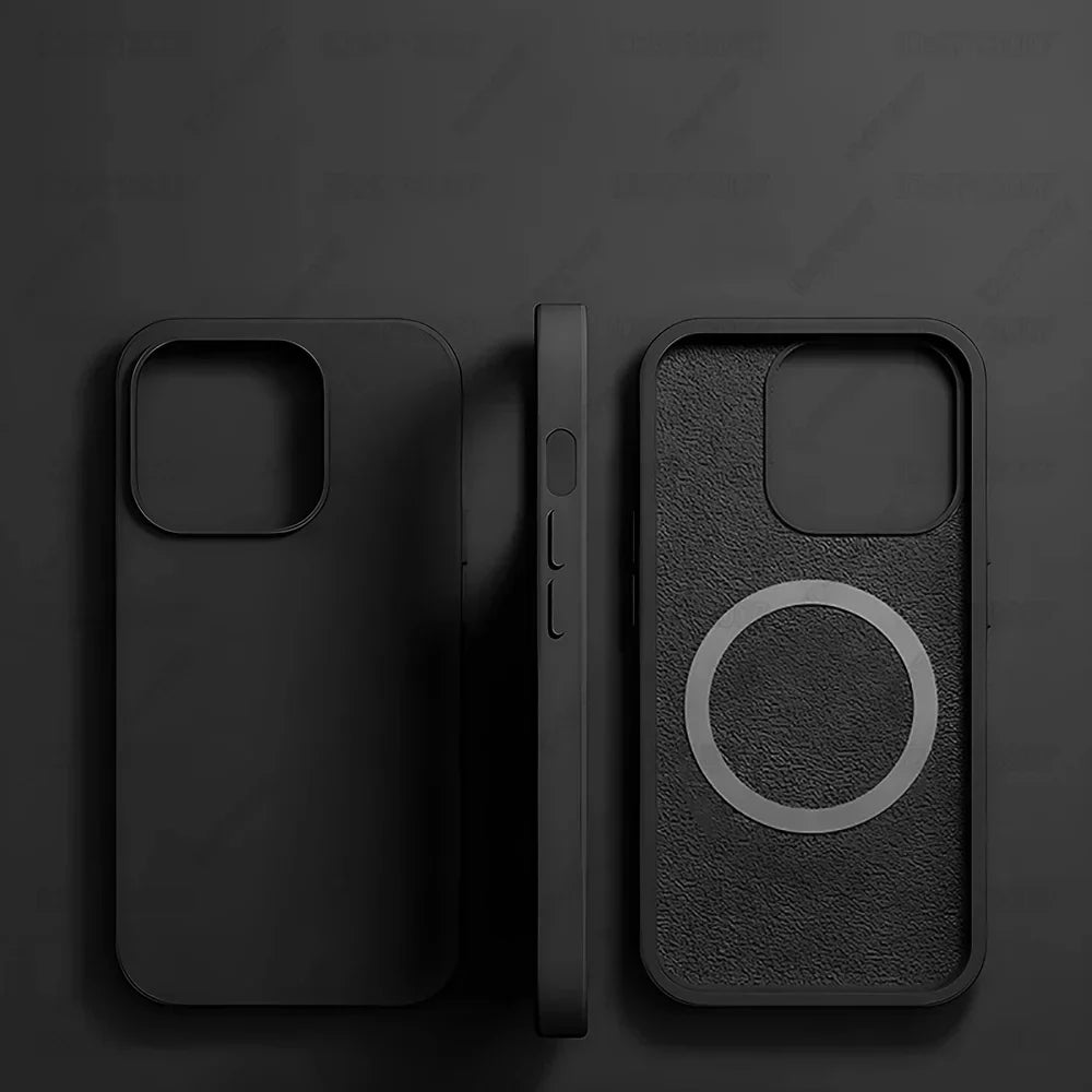 Original Magnetic Liquid Silicone Shockproof Case For iPhone 16 11 12 14 13 15 Pro Max 16 Plus For Magsafe Wireless Charge Cover