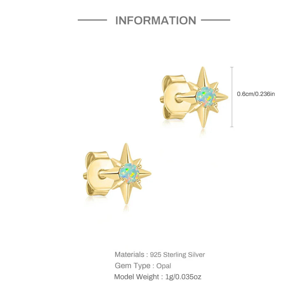 925 Sterling Silver White Zircon Opal Earrings For Women Girl Wedding Engagement Jewelry Delicate Ear Buckle jewelry