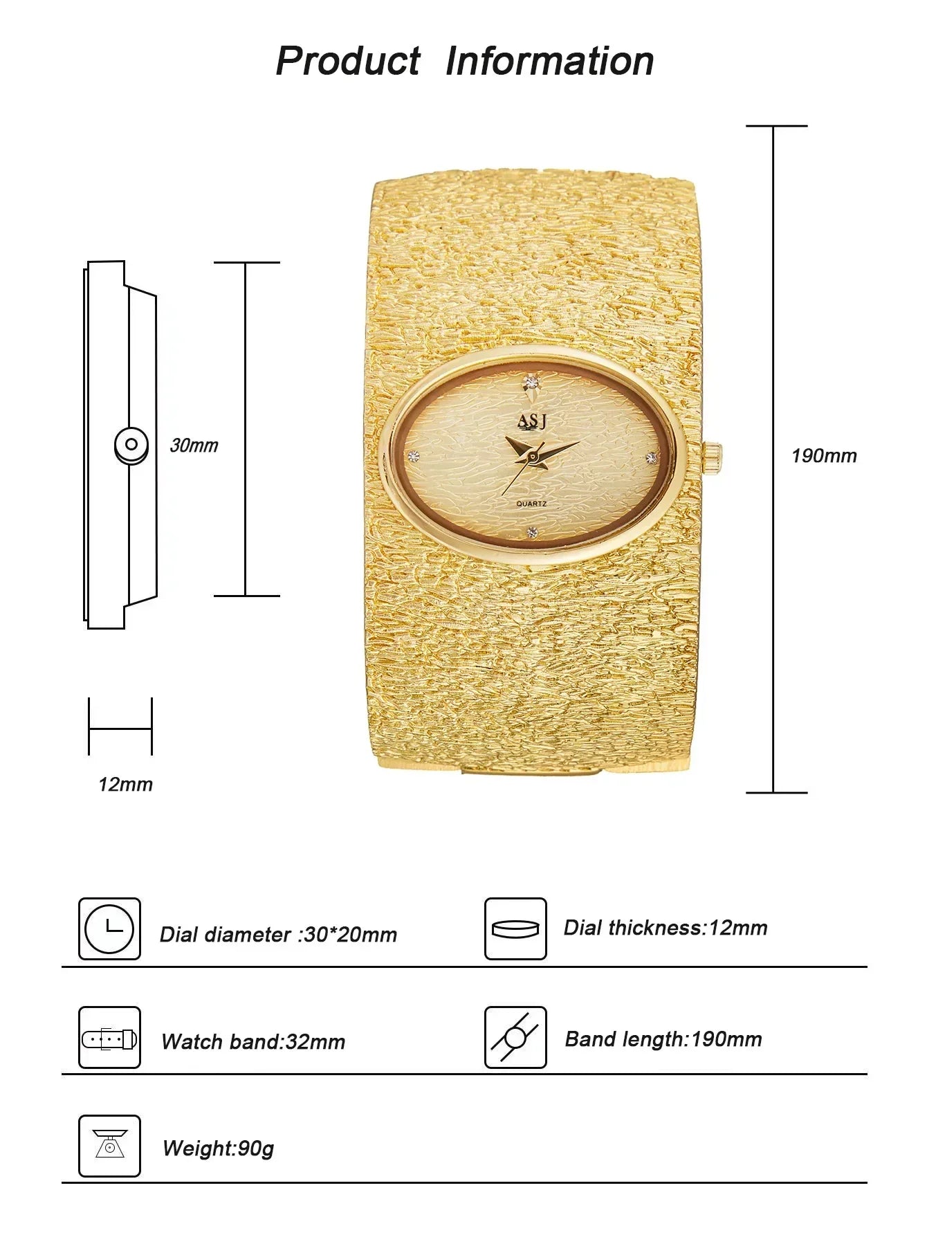Women's Bracelet Watch reloj mujer Gold Luxury Bark Pattern Simple watch for women relojes para damas