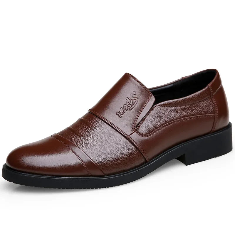 Men's Genuine Cow Leather Shoes Business Casual Shoes With Triple-Stitched Soles For Middle-Aged And Elderly Men 2025