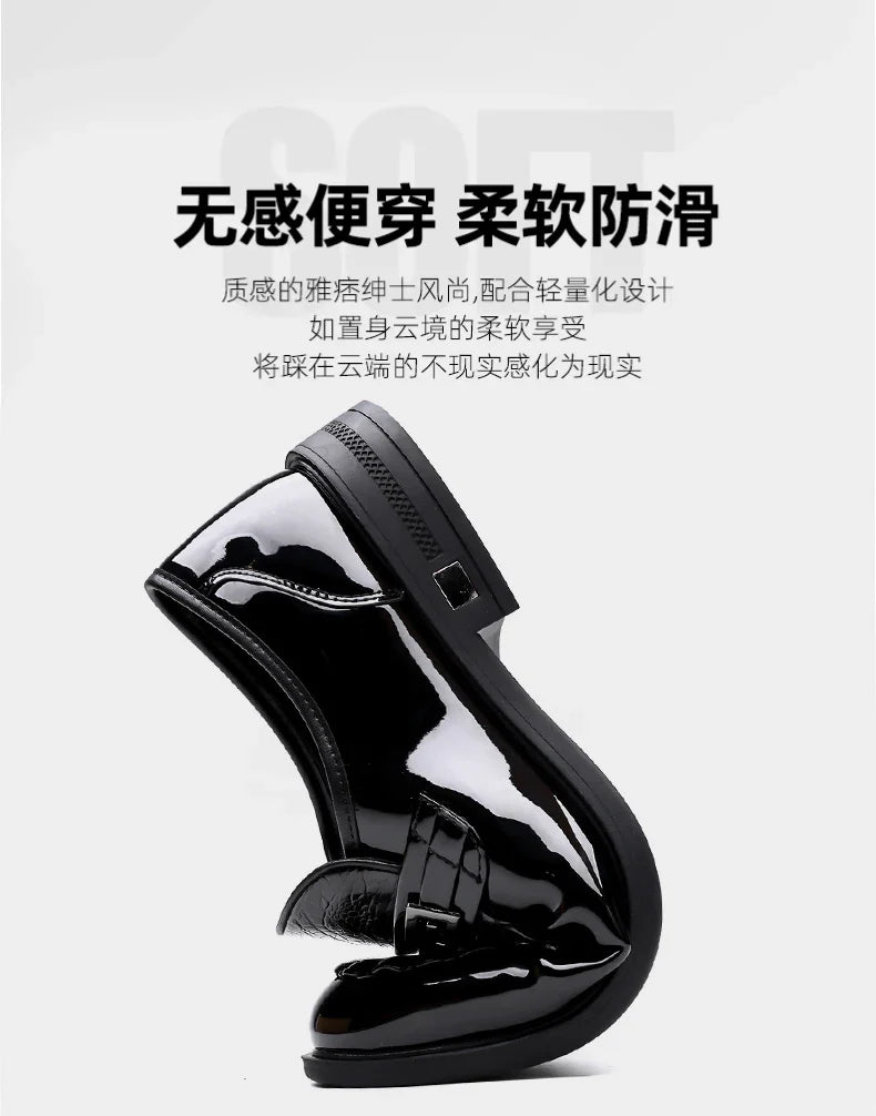 Men's Brown Crocodile Pattern Dress Shoes Patent Leather Slip-on Loafers Formal Business Wedding Oxfords for Men