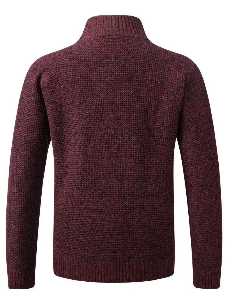 Autumn Winter New Men's Jacket Slim Fit Stand Collar Zipper Jacket Men Solid Thick Warm Jacket Men Sweater