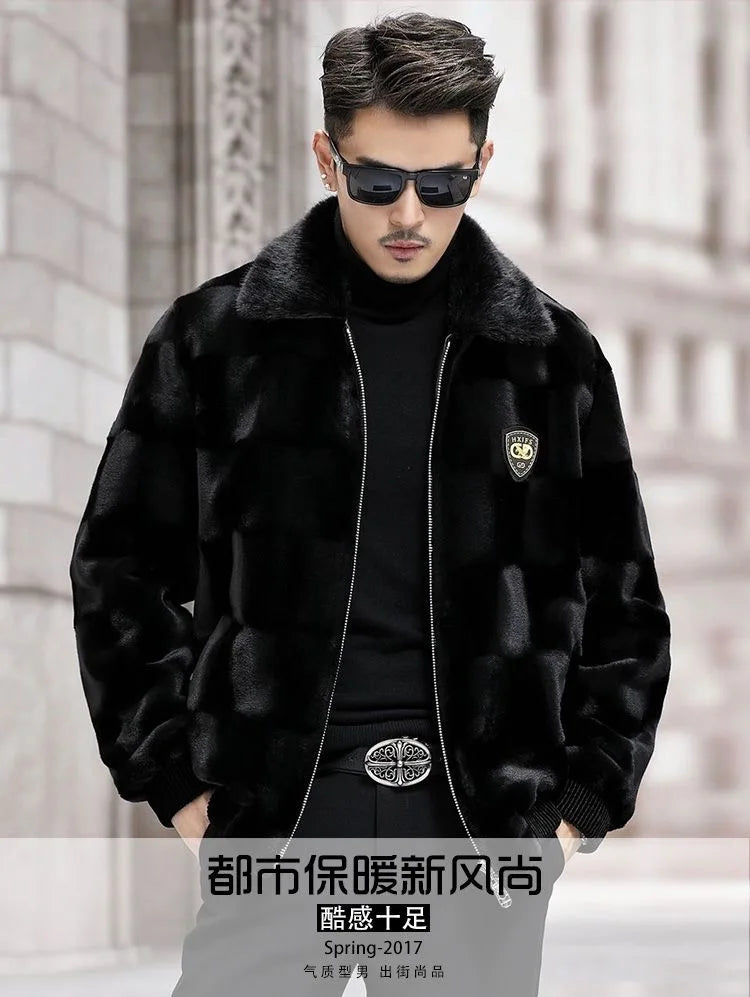 2025 Autumn and Winter Fashion Trend Plus Fleece Thickened Warm Jacket Men's Casual Loose Comfortable High-Grade Large Size Coat
