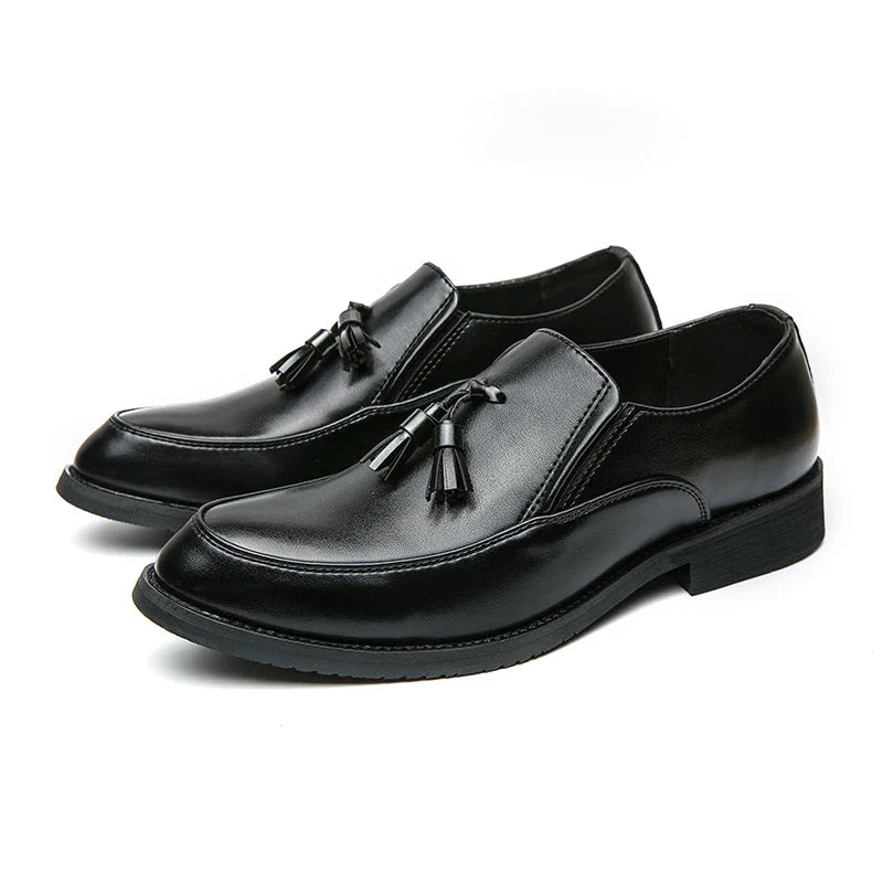 Luxury Designer Mens Business Formal Leather Dress Black Brand Casual Shoes Wedding for Men Office Luxury Flats Footwear Loafers