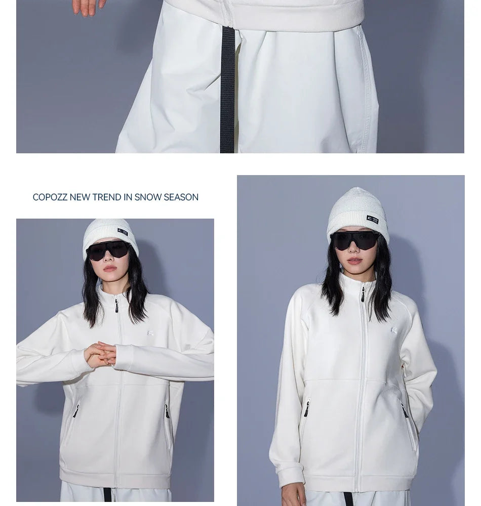 Winter Spring Warm Fleece Jacket Men Women Pure Color Sweatshirt Coats Outdoor Snow Ski Jacket Linner Female Adult
