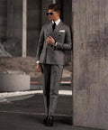 Welsh Check Suit‌ Men's Tuxedo Suit Peak Lapel Double-Breasted Wedding Business Banquet 2Pcs（Jacket+pants) Man Business Suits
