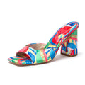 Women's Thick Heel Sandals 2024 Brand New Square Open Toe Sliding Toe Sandals