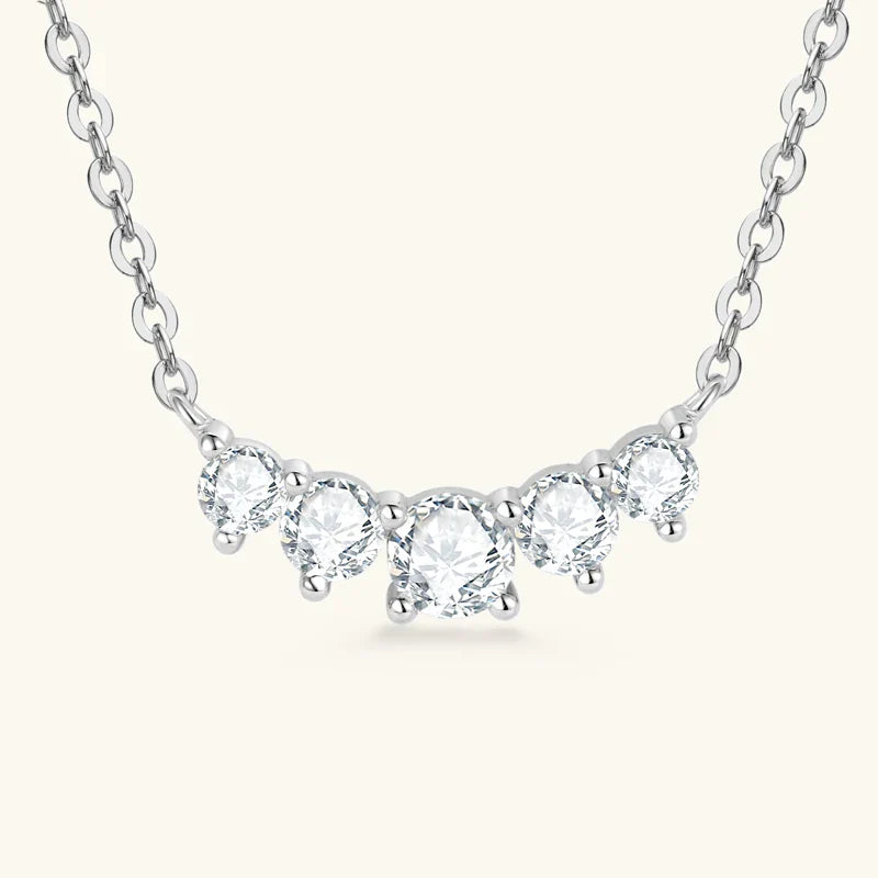 Moissanite Pendant Necklace 925 Silver Original Certified Chain For Women Exquisite Cluster Necklaces Anniversary Jewelry