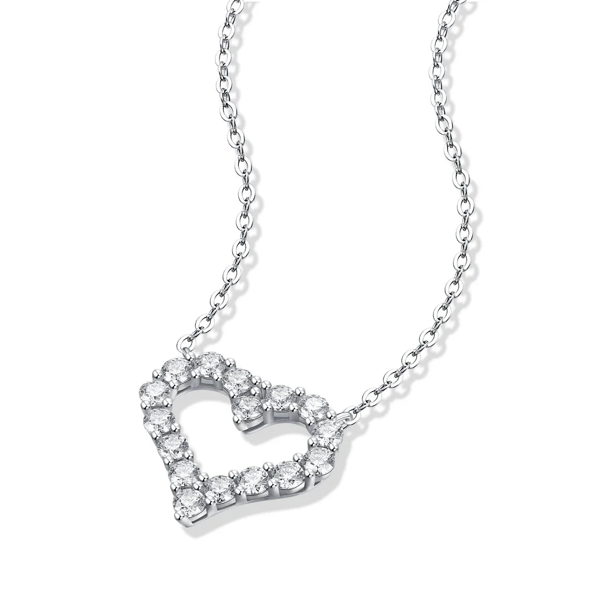 Korean Fashion Heart Shaped Moissanite Pendant Necklace for Women S925 Silver Diamond Clavicle Chain Birthday Party Jewelry Gift