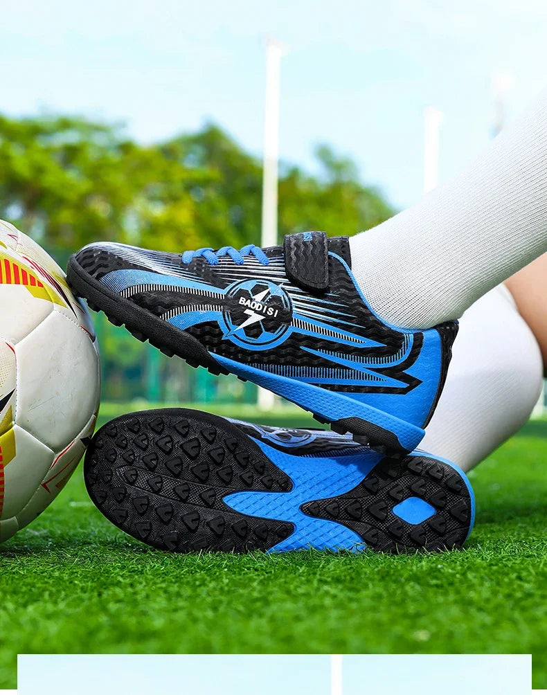 Youth Kids Professional Soccer Cleats Football Boots Non Slip Breathable Lightweight Training Shoes Boys Girls Match Sneakers