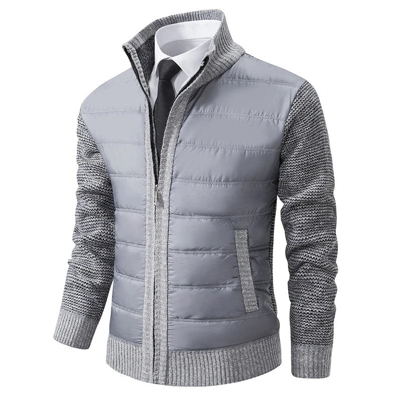 Men Cardigan Sweater Coat 2025 Autumn Winter Korean Warm Thickened Stand Collar Zipper Solid Casual Jacket Fashion Men Clothing