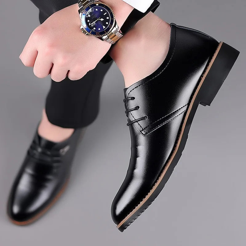 Men’s Formal Dress Shoes – High-Quality Genuine Leather, Black/Brown, EU Sizes 40–48