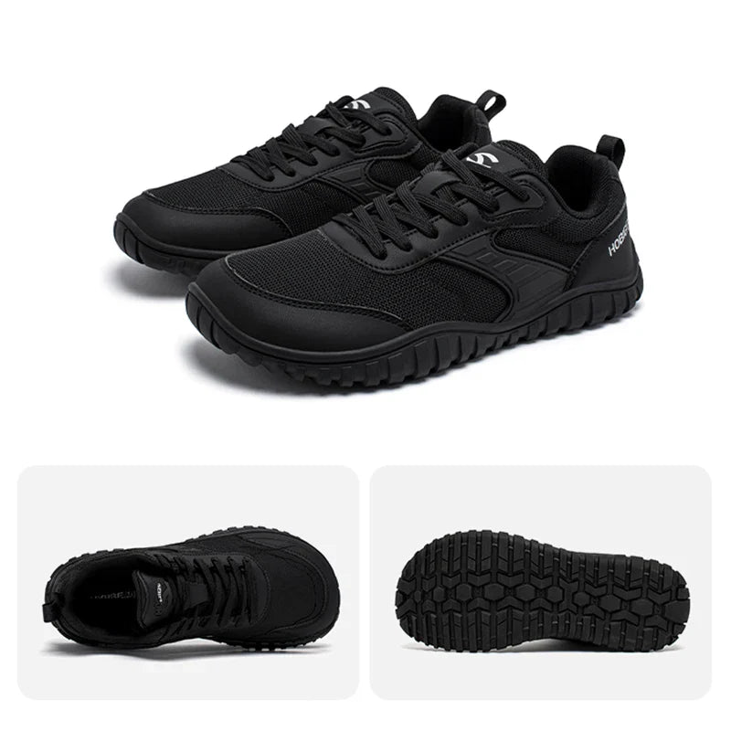 Wide Toe Shoes Mens Womens Artificial Leather Running Sneakers Lace Up Lightweight Breathable Walking Shoes