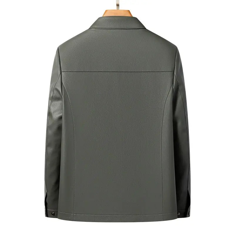 Men's Fashion Casual Large-Sized Goatskin Leather Jacket Lapel Coat High-End Spring Autumn 2025