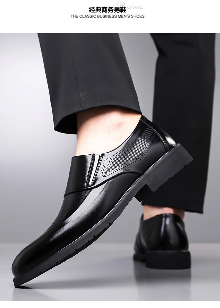 2026 New Designer Leather Shoes for Men Spring Autumn Business Casual Shoes Male Fashion Solid Color Wedding Shoe Man
