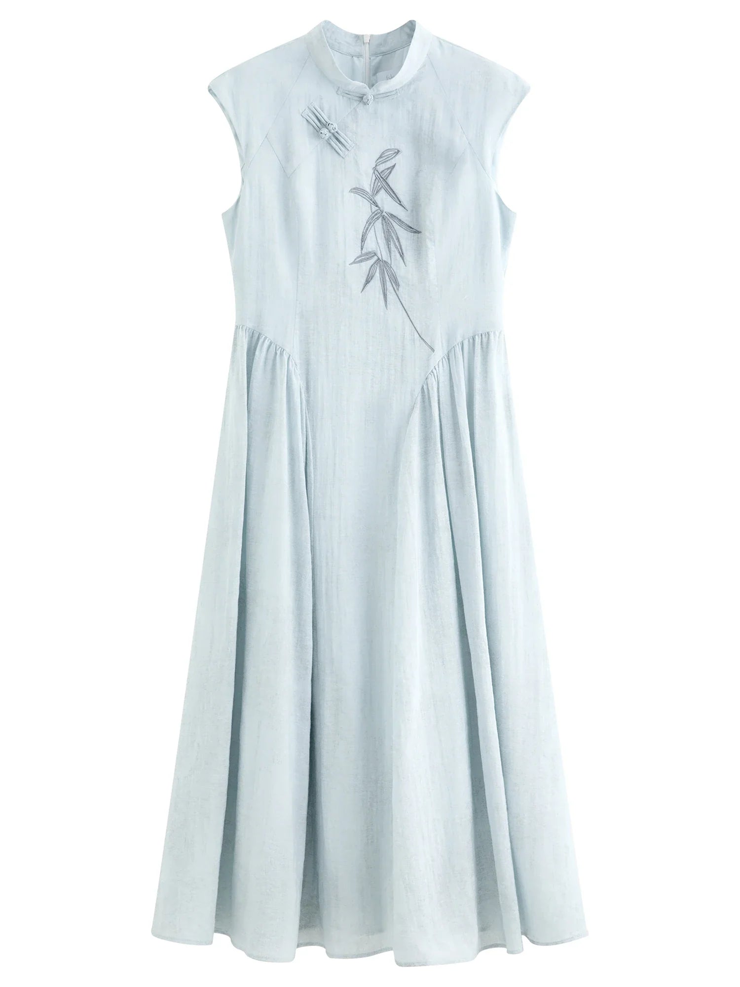 New Chinese Style Embroidery Slim-Fit Long Dress for Women 2026 Summer New Arrivals A-Line Waist-defining Skirt for Dates