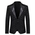 2026 Gold Men's Black Collar Suit Jacket, Glitter Sequin Decoration Wedding Party Dress Coat Black Silver Fashion Blazers.