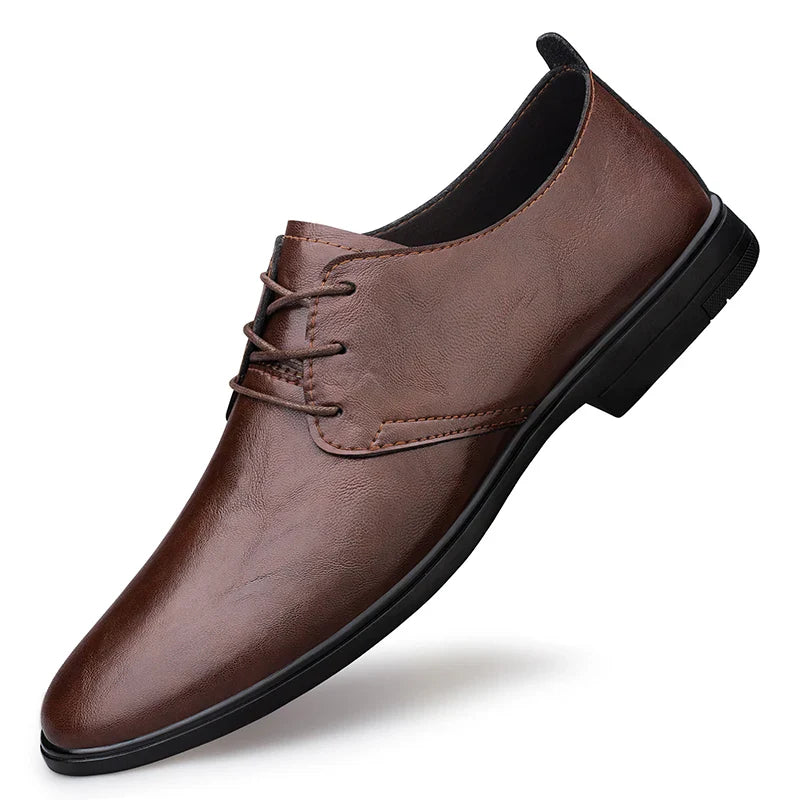 High Quality Handmade Casual Leather Business Shoes Mens Formal Oxford Office Shoes Fashion Lace-up Casual Flat Designer Shoes