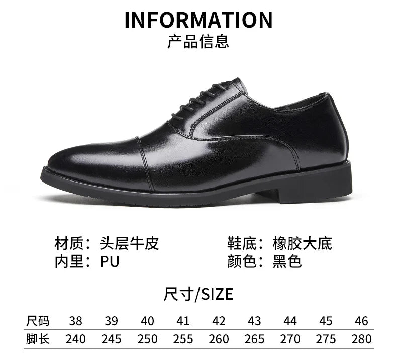 High Quality Men Genuine Leather Shoes Luxury Designer Oxford ShoesMale Business Office Brogue Dress Shoes for Men Wedding Shoe