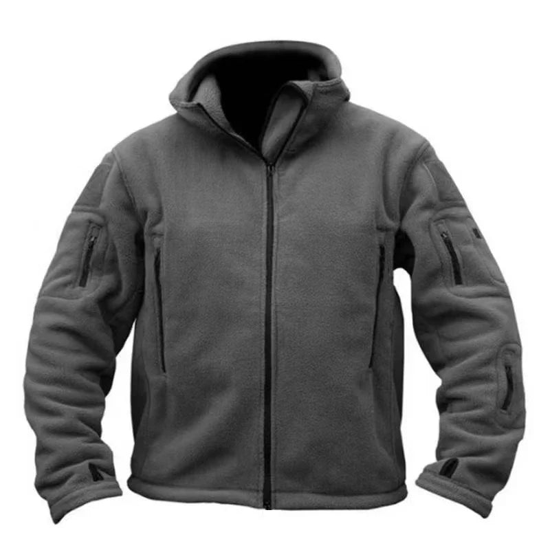 Men Polar Fleece Tactical Winter Autumn Hiking Fishing Camping Trekking Thermal Jackets Outdoor Sports Hood Caro Coat Softshell
